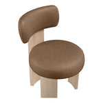 Atelier Vegan Leather Upholstered Dining Chair in Brown