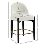 Torino Fabric Upholstered Counter Stool in Cream