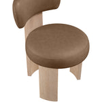 Atelier Vegan Leather Upholstered Dining Chair in Brown