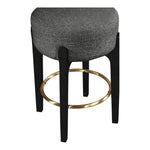 Torino Fabric Upholstered Counter Stool in Black