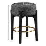 Torino Fabric Upholstered Counter Stool in Black