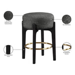 Torino Fabric Upholstered Counter Stool in Black