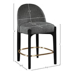 Torino Fabric Upholstered Counter Stool in Black