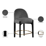 Torino Fabric Upholstered Counter Stool in Black