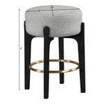 Torino Fabric Upholstered Counter Stool in Grey
