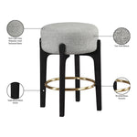 Torino Fabric Upholstered Counter Stool in Grey