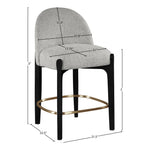 Torino Fabric Upholstered Counter Stool in Grey