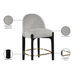 Torino Fabric Upholstered Counter Stool in Grey