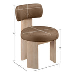 Atelier Vegan Leather Upholstered Dining Chair in Brown