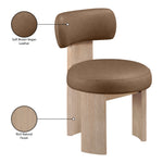 Atelier Vegan Leather Upholstered Dining Chair in Brown