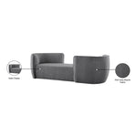 Hilton Boucle Fabric Upholstered Chaise Lounge in Grey