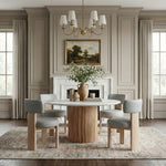 Atelier Vegan Leather Upholstered Dining Chair in LtBlu