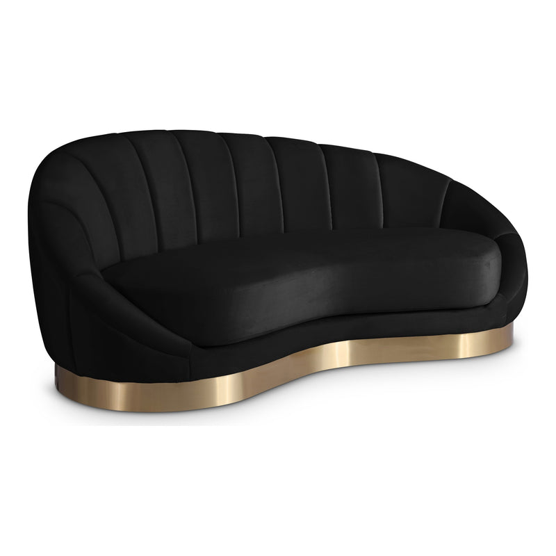 Shelly Velvet Upholstered Chaise Lounge in Black