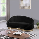 Shelly Velvet Upholstered Chaise Lounge in Black