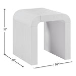 Toulon Oak Veneer End / Side Table in White