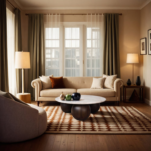 Treviso Marble Top And Mango Wood Base Coffee Table in Beige