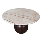 Treviso Marble Top And Mango Wood Base Coffee Table in Beige