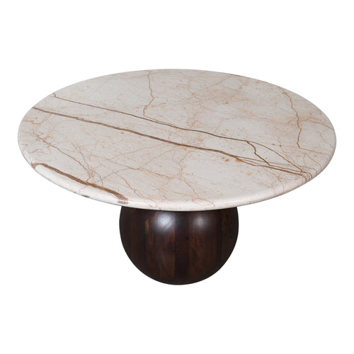 Treviso Marble Top And Mango Wood Base Coffee Table in Beige