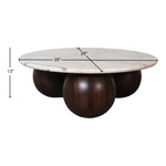 Treviso Marble Top And Mango Wood Base Coffee Table in Beige