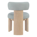 Atelier Vegan Leather Upholstered Dining Chair in LtBlu