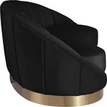 Shelly Velvet Upholstered Chaise Lounge in Black