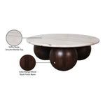Treviso Marble Top And Mango Wood Base Coffee Table in Beige
