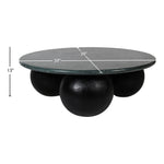 Treviso Marble Top And Mango Wood Base Coffee Table in Green