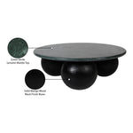 Treviso Marble Top And Mango Wood Base Coffee Table in Green