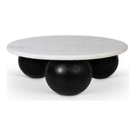 Treviso Marble Top And Mango Wood Base Coffee Table in White