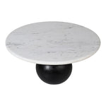 Treviso Marble Top And Mango Wood Base Coffee Table in White