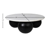 Treviso Marble Top And Mango Wood Base Coffee Table in White