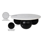 Treviso Marble Top And Mango Wood Base Coffee Table in White