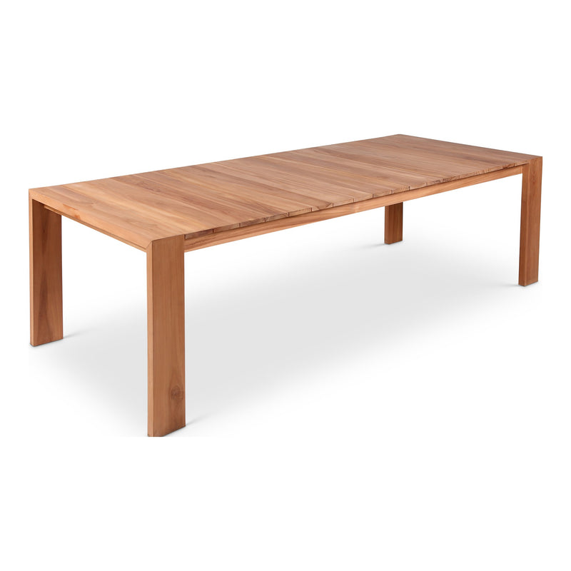 Tulum 108.5" Teak Wood Outdoor Patio Dining Table in Natural