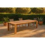 Tulum 108.5" Teak Wood Outdoor Patio Dining Table in Natural