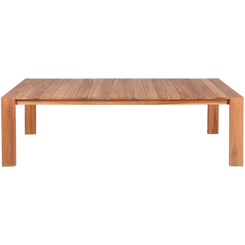 Tulum 108.5" Teak Wood Outdoor Patio Dining Table in Natural