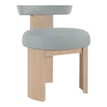 Atelier Vegan Leather Upholstered Dining Chair in LtBlu