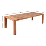 Tulum 108.5" Teak Wood Outdoor Patio Dining Table in Natural
