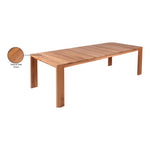 Tulum 108.5" Teak Wood Outdoor Patio Dining Table in Natural