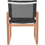 Tulum Water Resistant Mesh Fabric Outdoor Patio Dining Arm Chair in Black
