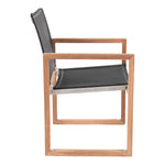 Tulum Water Resistant Mesh Fabric Outdoor Patio Dining Arm Chair in Black