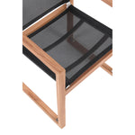 Tulum Water Resistant Mesh Fabric Outdoor Patio Dining Arm Chair in Black