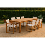 Tulum Water Resistant Mesh Fabric Outdoor Patio Dining Arm Chair in Off White