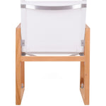 Tulum Water Resistant Mesh Fabric Outdoor Patio Dining Arm Chair in Off White