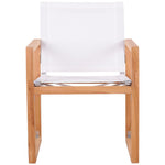 Tulum Water Resistant Mesh Fabric Outdoor Patio Dining Arm Chair in Off White
