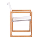 Tulum Water Resistant Mesh Fabric Outdoor Patio Dining Arm Chair in Off White