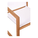 Tulum Water Resistant Mesh Fabric Outdoor Patio Dining Arm Chair in Off White