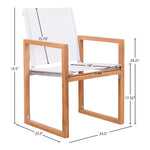 Tulum Water Resistant Mesh Fabric Outdoor Patio Dining Arm Chair in Off White