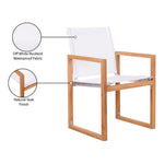 Tulum Water Resistant Mesh Fabric Outdoor Patio Dining Arm Chair in Off White