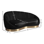 Shelly Velvet Upholstered Chaise Lounge in Black