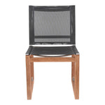 Tulum Water Resistant Mesh Fabric Outdoor Patio Dining Side Chair in Black
